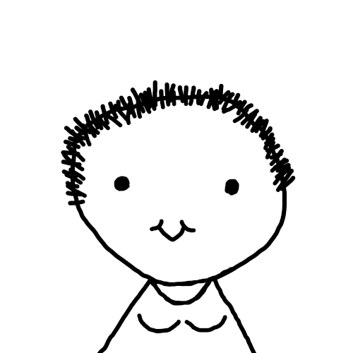 a cartoon drawing of a curly haired woman smiling